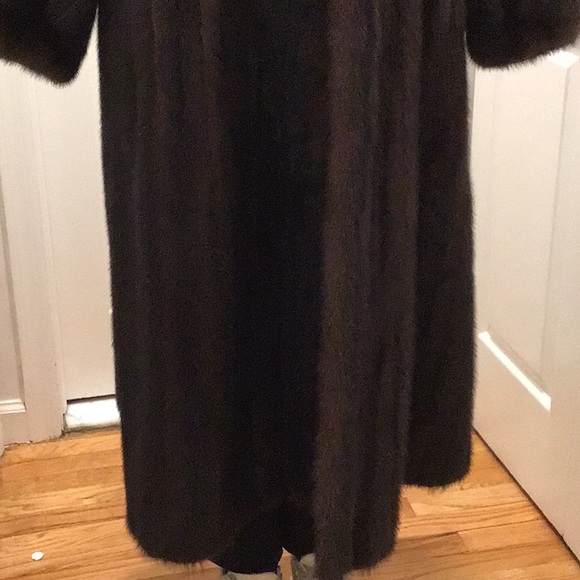Dark Chocolate Brown Full-Length Mink Coat size 12 large - Picture 3 of 11